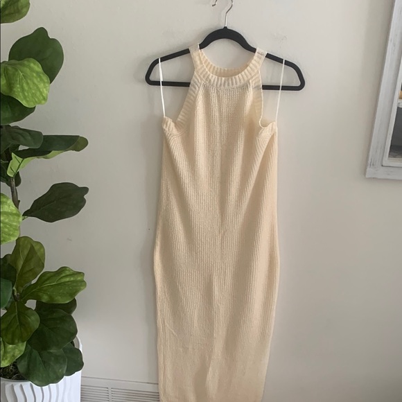 Long Cream Swim Coverup Dress - Picture 1 of 8